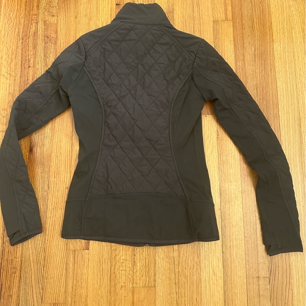 Athleta Women's Upside Quilted Long Sleeves Olive Green Jacket Full Zip XS (t) - Picture 2 of 12